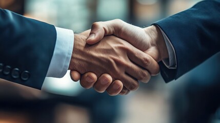 Two people are shaking hands to show an agreement