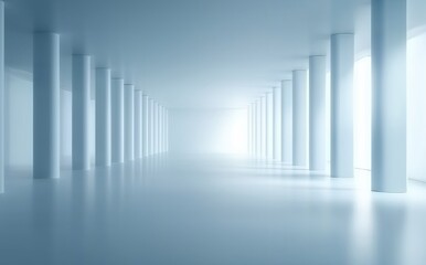 Obraz premium Serene Minimalist Space with Soft Lighting and Endless Horizons Inviting Creative Imagination 
