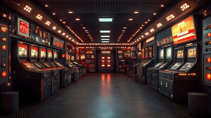 Retro Arcade Tunnel Interior