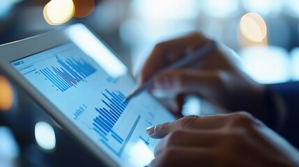 Executive Team Analyzing Financial Data on Tablet Device
