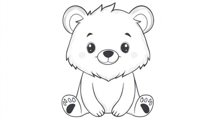 Fototapeta premium A Simple Black And White Drawing Of A Cute Bear