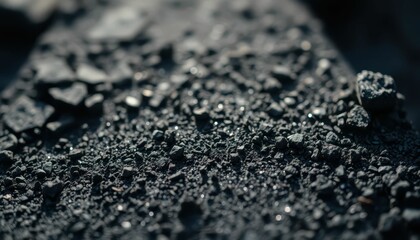 Dark Textured Surface with Small Stones and Crushed Material Details