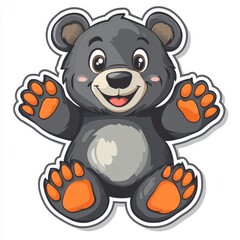 Naklejka premium teddy bear with flower