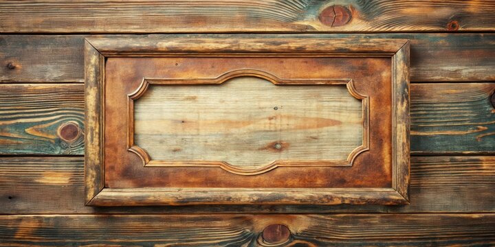 Distressed Wooden Frame with Vintage Label , nostalgic feel, antique decor,  nostalgic feel