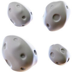 Asteroids 3D Icon Illustration