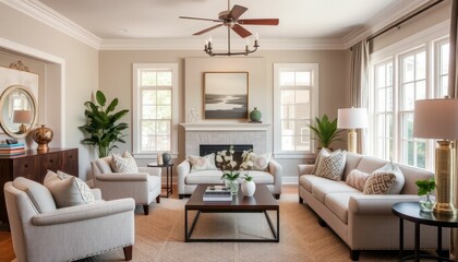 Cozy and Elegant Living Room with Natural Light and Minimal Decor