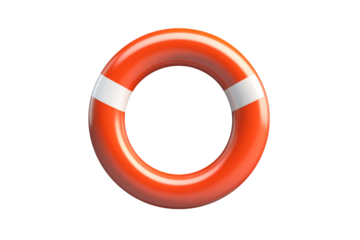 Red and white life preserver, isolated