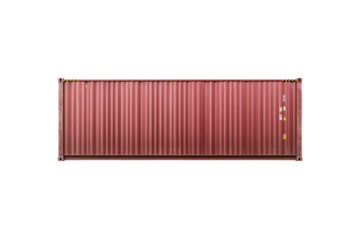Large red container with a white background, isolated