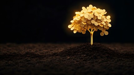 A tree made of gold coins