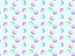 マカロンのシームレスパターン　B-2'