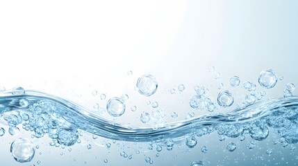 Bubbles float in the water