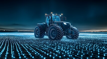 High-tech farm tractor