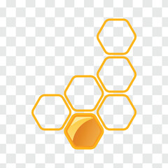 bee honeycomb flat vector design