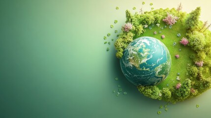 Earth Day: A Miniature World of Lush Greenery and Vibrant Nature Surrounding Our Planet