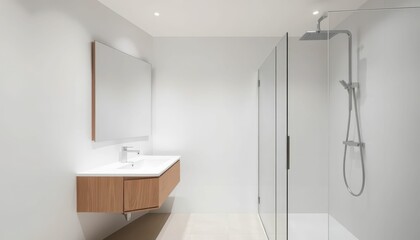 Modern Bathroom Design with Glass Shower and Elegant Vanity