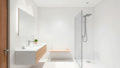 Modern Minimalist Bathroom Design with Natural Lighting and Clean Lines