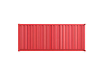 Red container with a white background, isolated