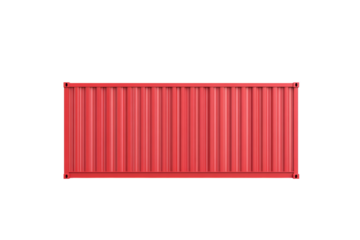 Red container with a white background, isolated