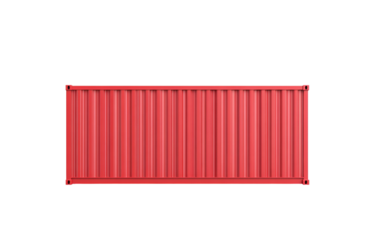 Red container with a white background, isolated