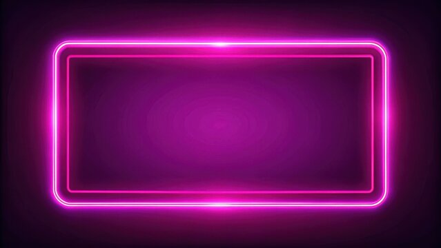 Glowing pink rectangle frame , fluorescent, minimalist,  fluorescent, minimalist, illuminated