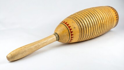 Wooden Percussion Instrument on White Background