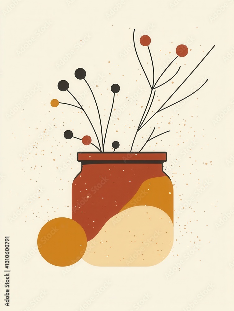 Aufkleber minimalist fermentation logo showcasing abstract jar with bubbles and probiotic elements for clean f