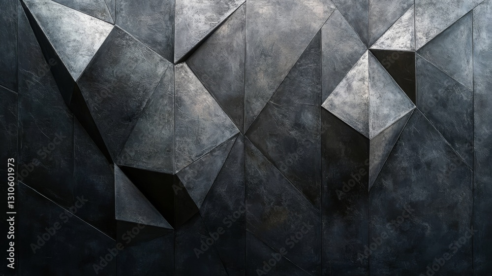 Wall mural a modern geometric wall art display with triangular and polygonal shapes