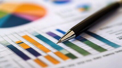 Diverse Team Analyzing Financial Reports with Charts and Graphs