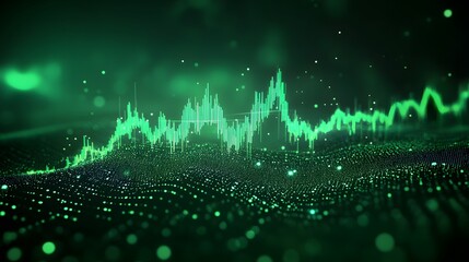 Green data fluctuation chart