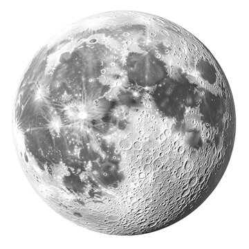 Detailed Full Moon Render Against A White Background