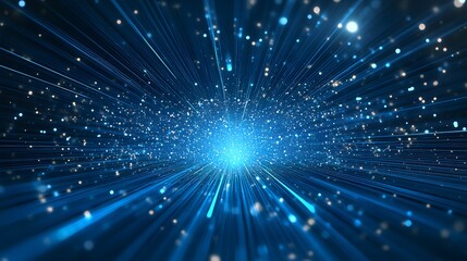 Technology picture with blue light gathering