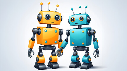 Obraz premium AI Joke - Funny Cheerful Robot, Illustration