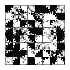 Creative Vector Art - Gear Blocks Series II - Item 06. A unique, original, completely random and unparalleled pattern design.