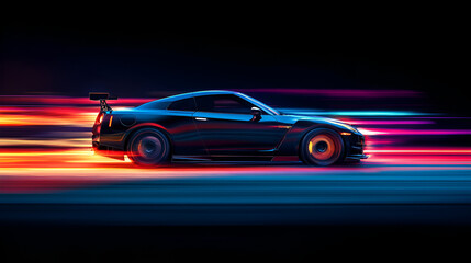 Obraz premium car, speed, road, transportation, blur, auto, motion, fast, city, vehicle, red, automobile, transport, traffic, night, abstract, race, taxi, street, sport, train, racing, yellow, travel, drive