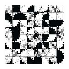 Creative Vector Art - Gear Blocks Series II - Item 18. A unique, original, completely random and unparalleled pattern design.