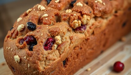 Baking fresh cranberry bread home kitchen food photography cozy atmosphere close-up culinary delight