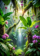 Immersive Jungle Life &ndash; Morning Dew on Ferns, Vines, and Moss-Covered Stones &ndash; Ultra HD Nature Scene