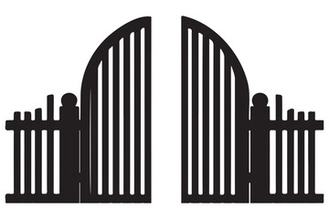 Rustic Garden Gate Silhouette an Open Entrance to Tranquility