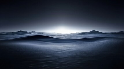 Majestic Twilight Landscape with Soft Undulating Waves and Ethereal Glow

