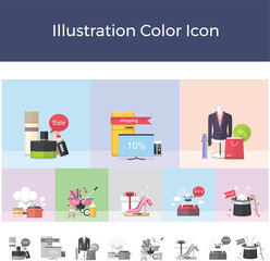 Illustration Color Icon Cosmetics Shopping Home Appliances Clothing Cooking Children Event Jewelry