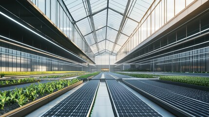 Obraz premium Futuristic Energy Efficient Warehouse Design for Sustainable Operations