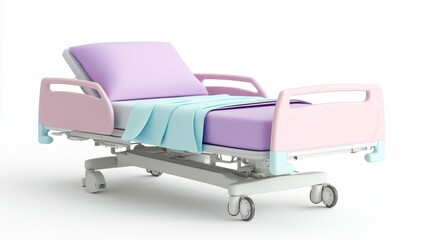 Stylish Hospital Bed Design with Soft Colors for Patient Comfort