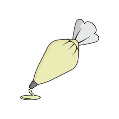 Pastry bag baking piping icon yellow flat