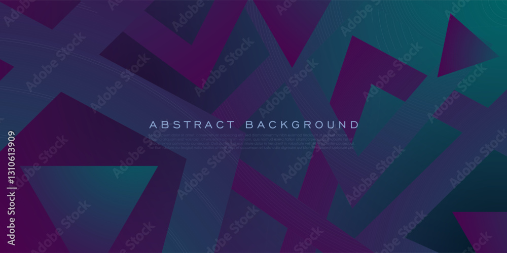 Wall mural abstract dark purple and green gradient 3d background. trendy shapes triangle overlap pattern. eps10