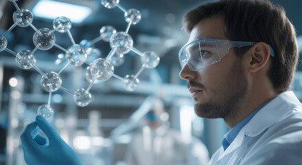 a scientist gazes at a float