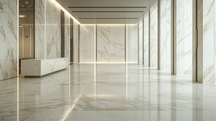 Obraz premium Elegant Marble Lobby Interior Design with Modern Aesthetic Features