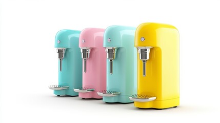 Vintage Style Colorful Coffee Machines in Pastel Shades
