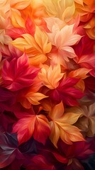 Vibrant and Floral Abstract with Colorful Petals and Foliage