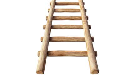 wooden ladder isolated on white background