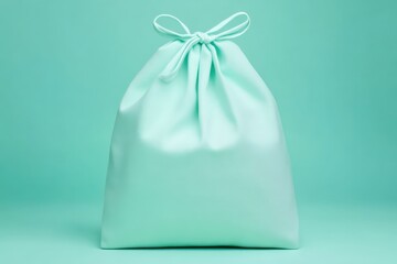 Mint drawstring bag for studio backdrop.
